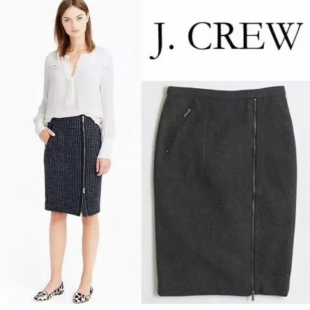 Pre Loved J. Crew Factory Zip Pencil Skirt in Wool gray size 6 C8269